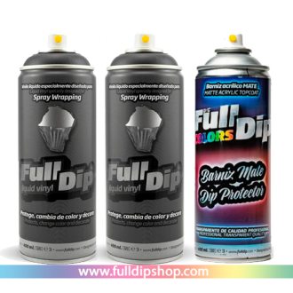 Kit Vinilo Líquido 3 x Sprays Negro Matte Full Dip